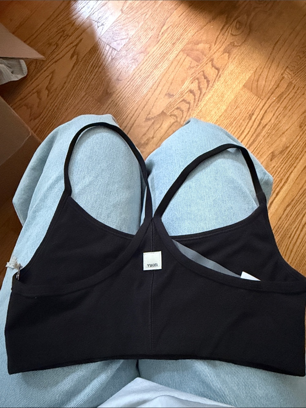 Vuori Black Scoop Neck Light Support Bralette - Picture 3 of 5